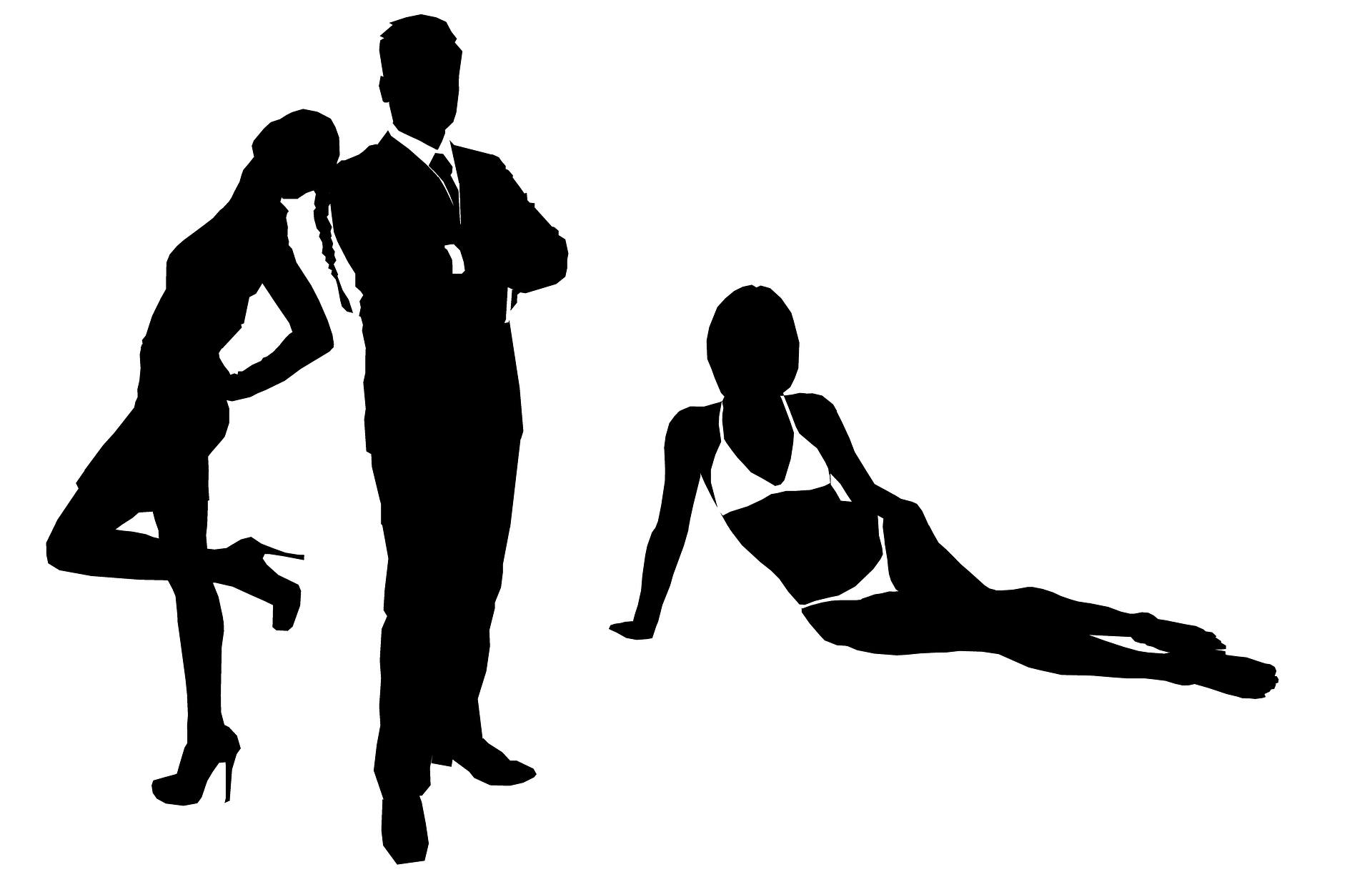 James Bond mit Frauen Silhouette